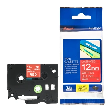 Taśma Brother TZe-435 12 mm x 8 m / czerwona / biały nadruk / do drukarek Brother P-touch