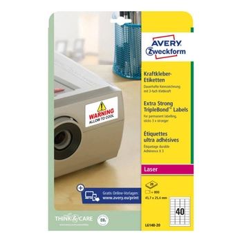 Etykiety TripleBond™ Avery Zweckform A4 20ark./op. 45,7 x 25,4 mm / białe