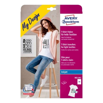 Folie do wprasowywania na jasne tkaniny A4 10ark./op. białe Avery Zweckform