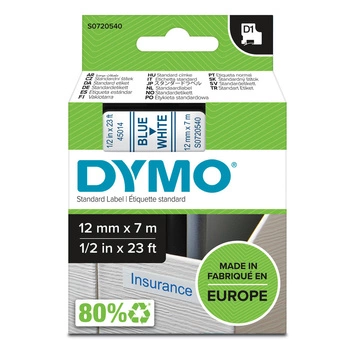 Taśma DYMO D1 45015 12mm x 7m / biała / czerwony nadruk