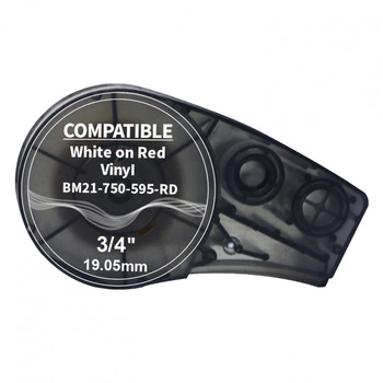 Taśma winylowa Specmark M21-750-595-RD 19,05 mm x 6,4 m / czerwona / biały nadruk / do drukarki Brady