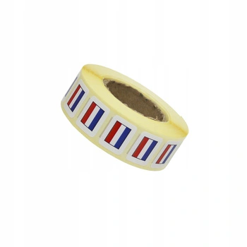 Etykiety termotransferowe 1000 szt. z flagą Holandia 20 mm x 15 mm Specmark / gilza fi 40 mm