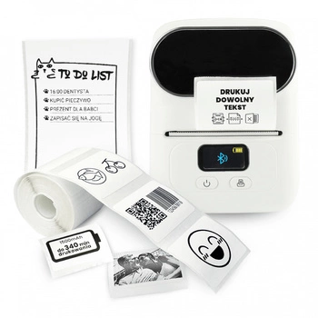 Mini drukarka etykiet Phomemo M110 biała 203 dpi / do 50 mm / PC / Mac / Smartfon / BT / USB