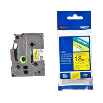 Taśma Brother TZe-641 18 mm x 8 m / żółta / czarny nadruk / do drukarek Brother P-touch