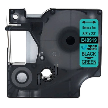 Taśma Specmark D1-40919 9 mm x 7 m / zielona / czarny nadruk / do drukarek DYMO D1