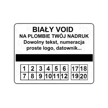 Etykieta plomba void Specmark 57 x 43 mm 250 szt. / gilza fi40