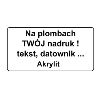 Etykieta plomba krusząca akrylit biała 30 x 15mm 250szt średnica gilzy fi40