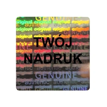 Etykieta plomba hologram Specmark 10 x 10 mm 250 szt. / original genuine / mocny klej / wielokolorowa / czarny nadruk / gilza fi40