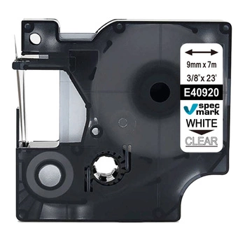 Taśma Specmark D1-40920 9 mm x 7 m / przezroczysta / biały nadruk / do drukarek DYMO D1