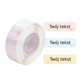 Etykiety Phomemo DP1450-130A4 14 x 50 mm 130 szt. / papierowe / wzór w chomiki / czarny nadruk / do drukarki D30