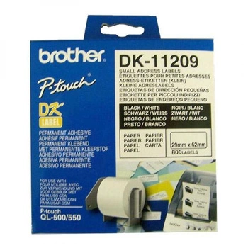 Etykiety Brother DK-11209 29 x 62 mm 800 szt. / papierowe / do drukarek Brother QL